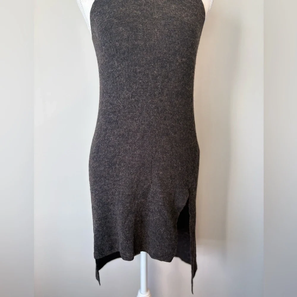 Zara Asymmetrical Wool Alpaca Long Tunic Sleeveless Turtleneck Sweater Medium - Picture 9 of 15